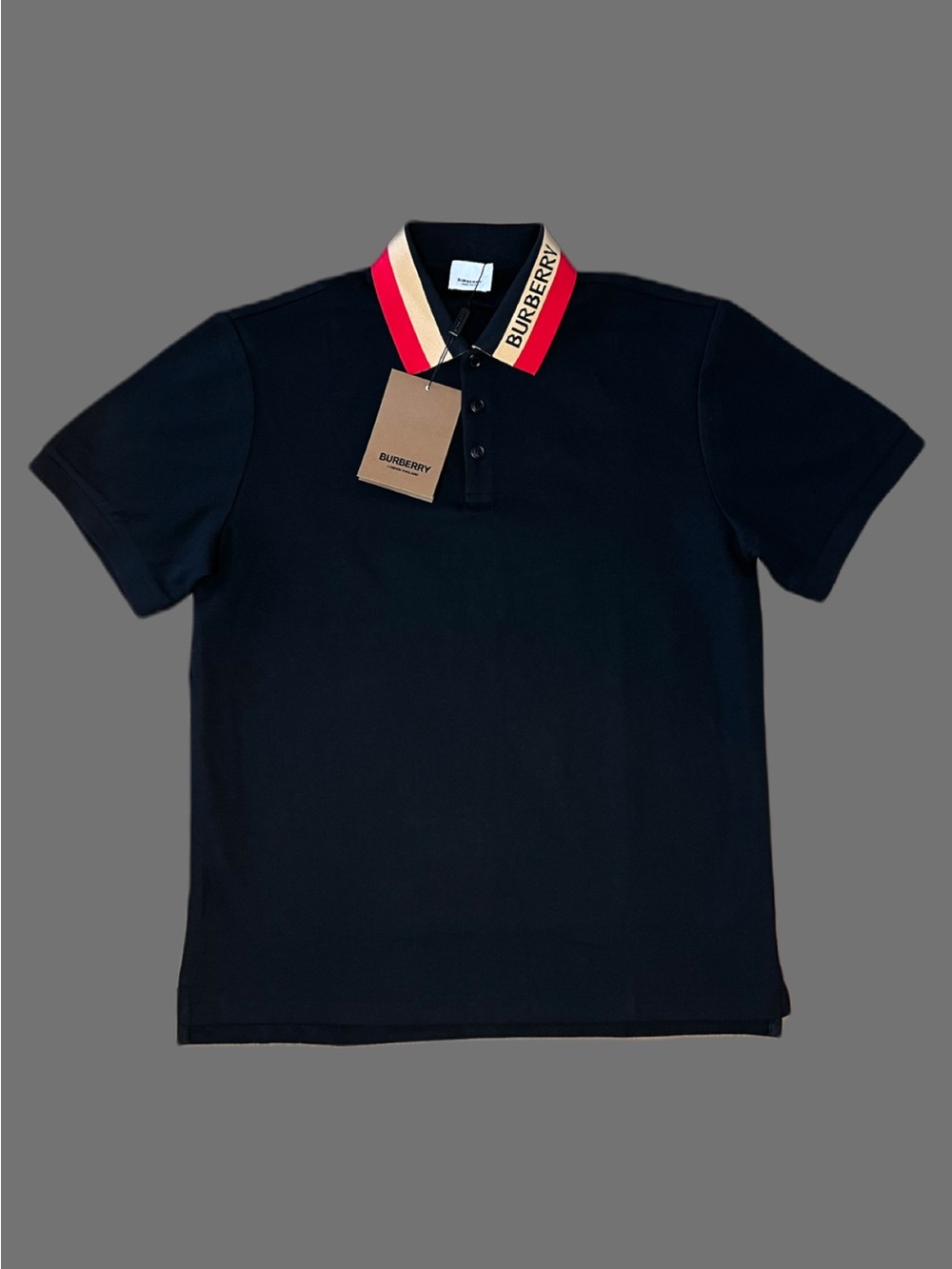 Burberry Mens Collar Logo Polo Shirt